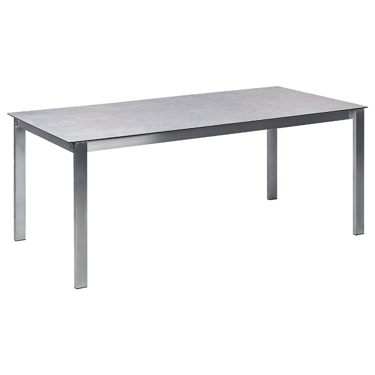 GARTENMÖBEL SET 6-Sitzer Keramik-Glas Textil grau Cosoleto/Grosseto - Silberfarben/Grau, Glas - Beliani