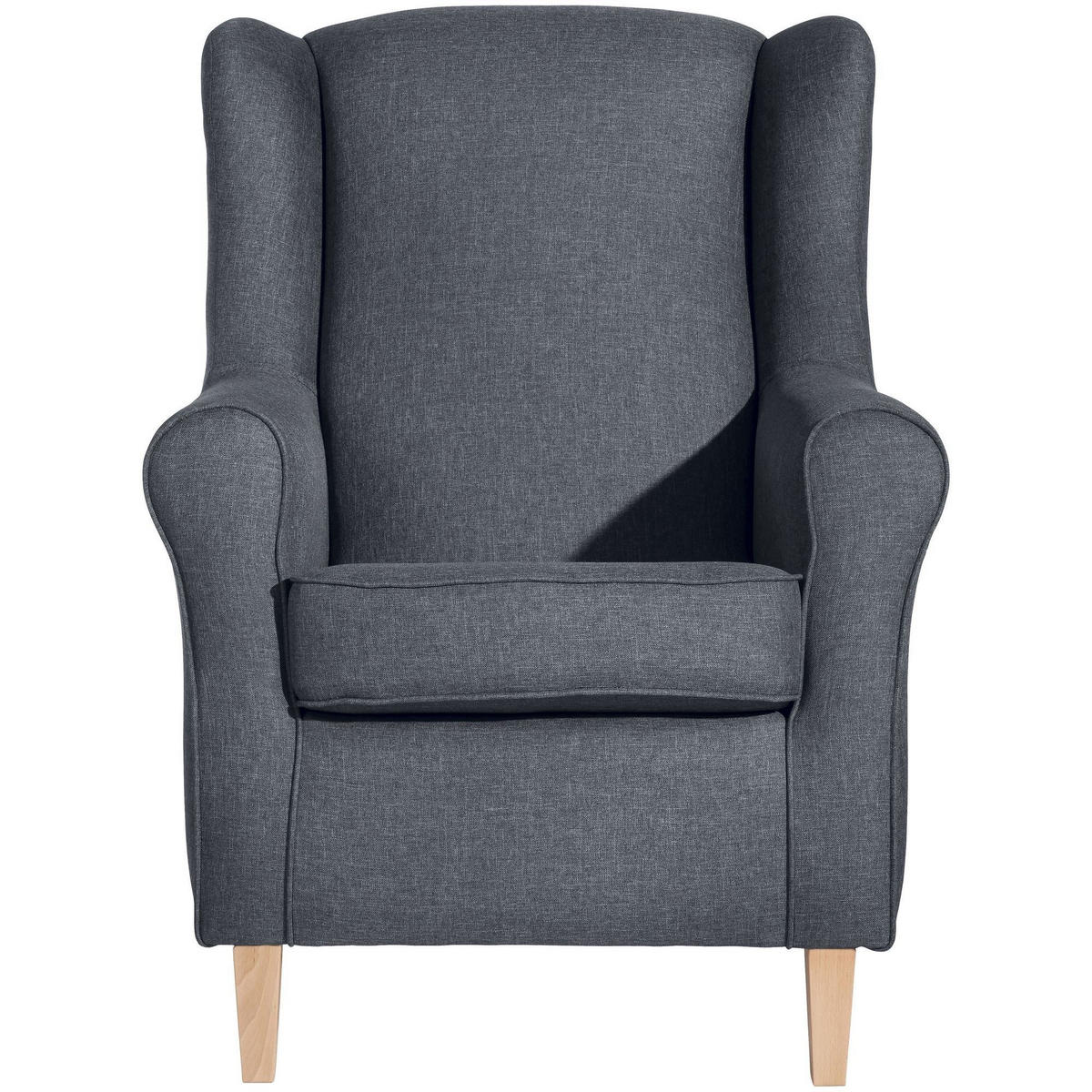 OHRENSESSEL Karlen Bezug Flachgewebe Buche natur / denim - Buchefarben/Blaugrau, Kunststoff (86/103/77cm) - 58aufmkessel