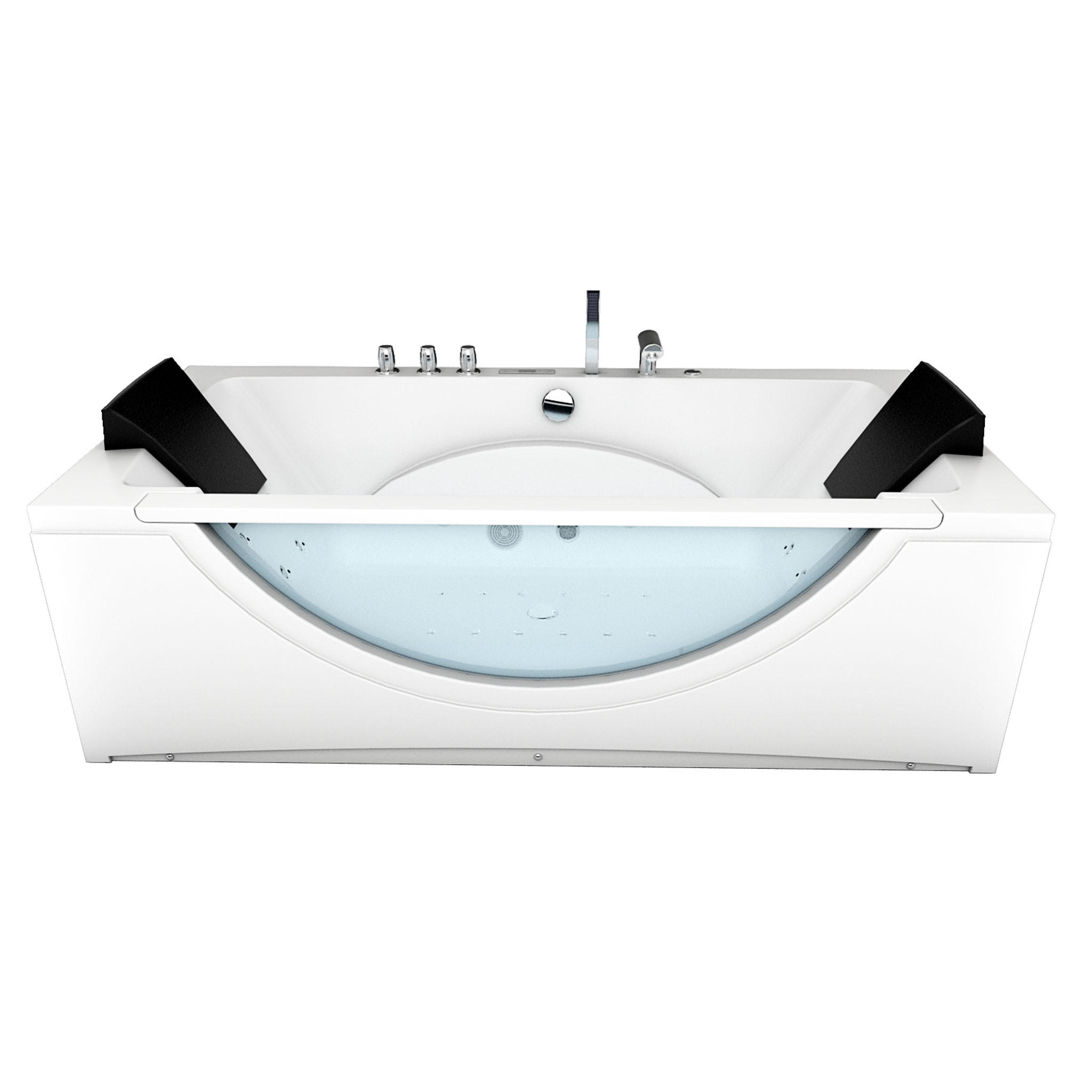 WHIRLPOOL Badewanne Wanne W81H-B 180x90cm - Weiß, Glas/Kunststoff (90/55/180cm) - AcquaVapore by Sandra Jentho