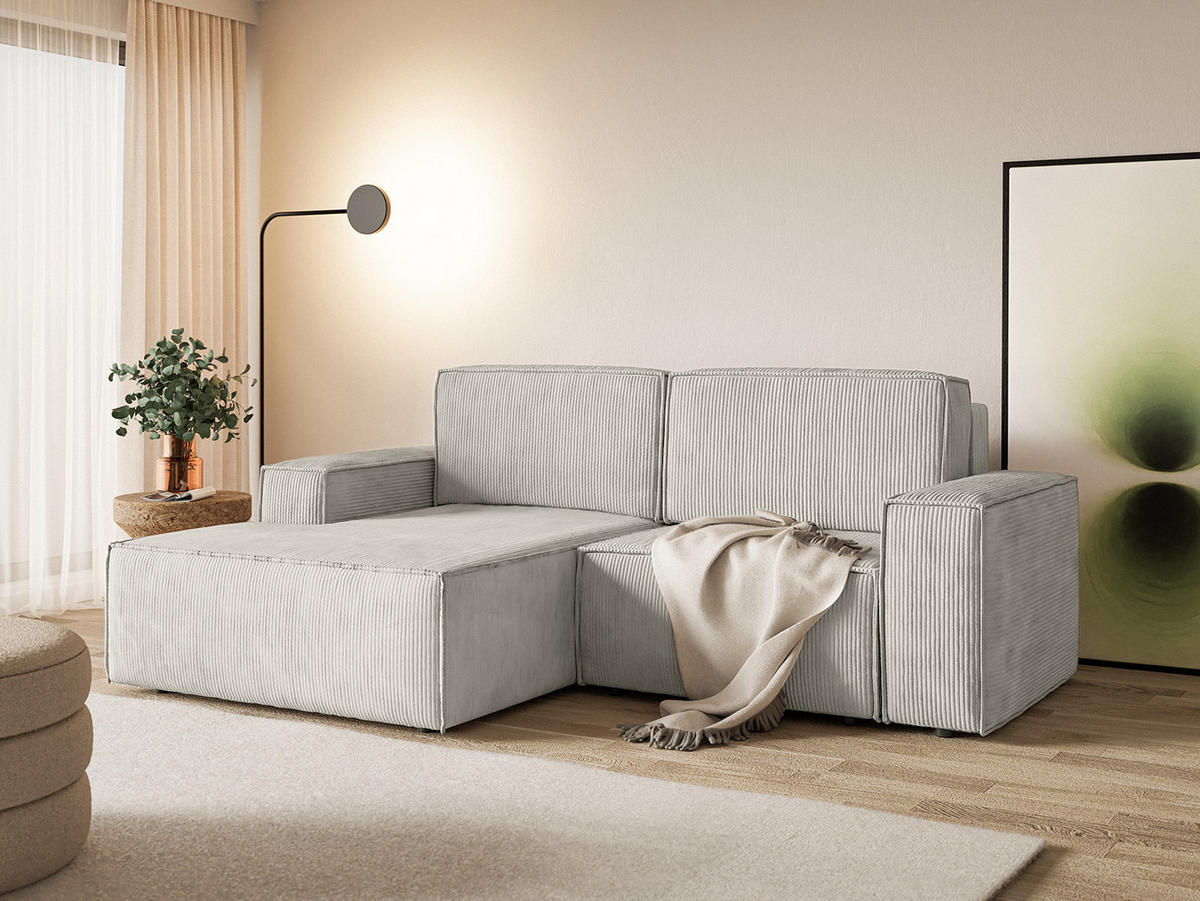 ECKSOFA KOKKO MINI mit Schlaffunktion, Weiß - Weiß, Textil (240/167cm) - Fedve