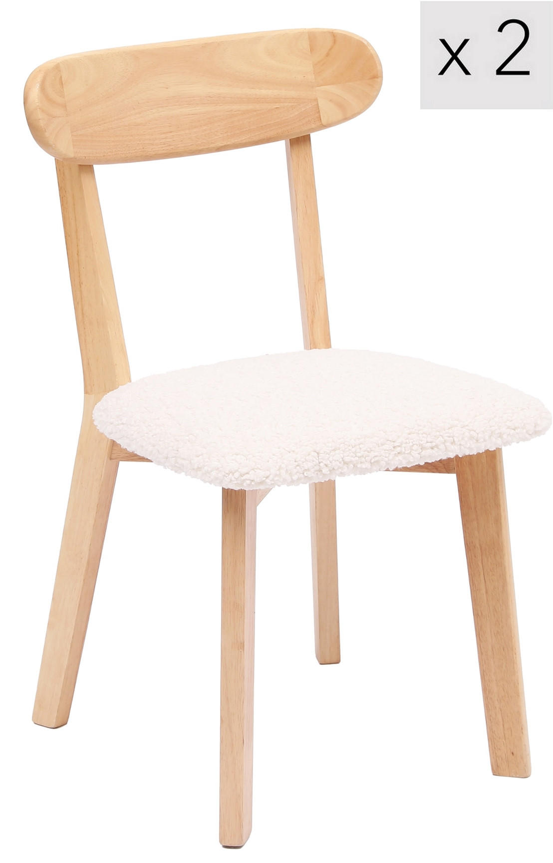 STUHL 2er-Set Holz Weiß - Weiß, Holz (41/79/56cm) - Nordlys