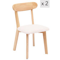 STUHL 2er-Set Holz Weiß - Weiß, Holz (41/79/56cm) - Nordlys