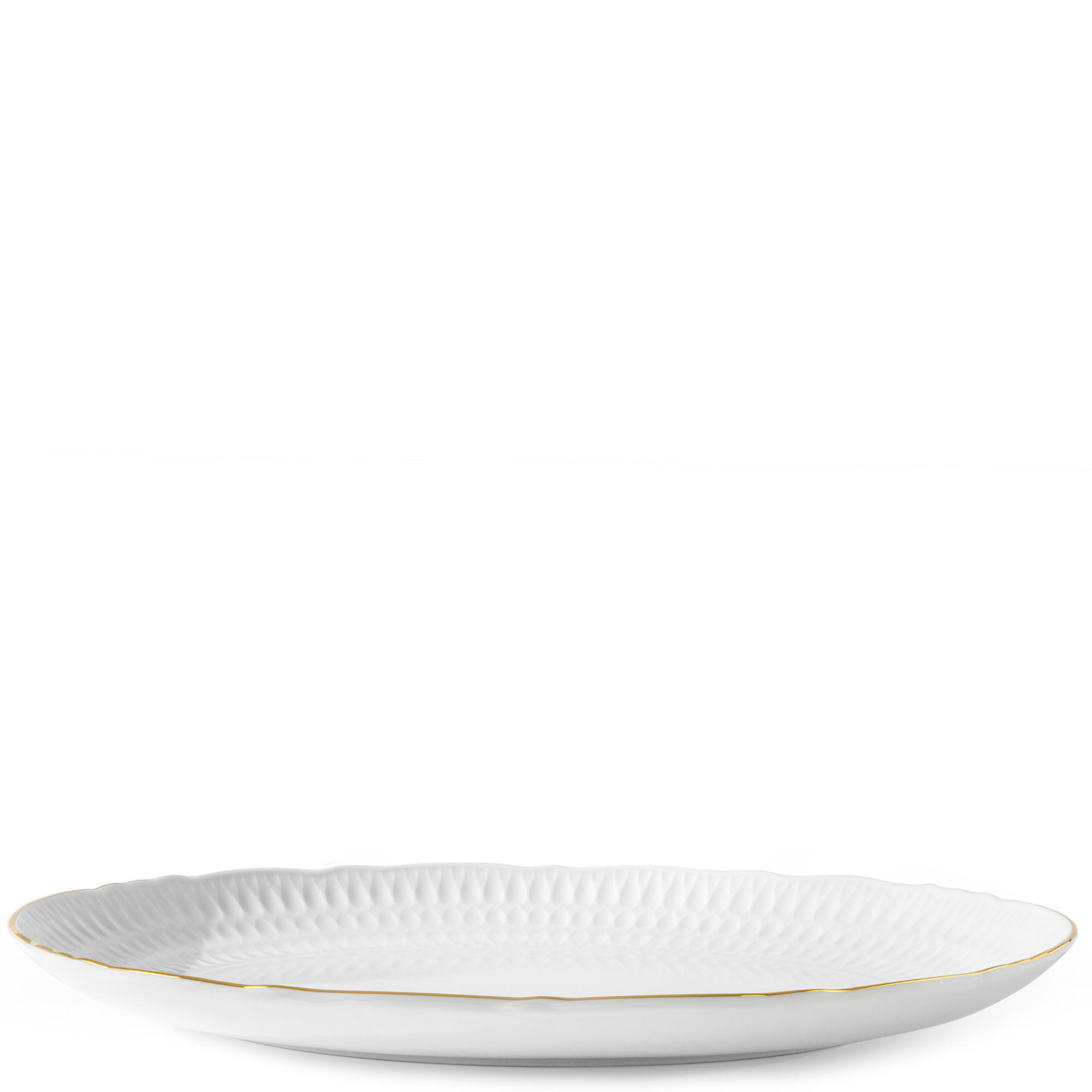SERVIERPLATTE CMIELOW SOFIA GOLDRAND aus Porzellan - Weiß, Keramik (34/2/34cm) - KONSIMO®