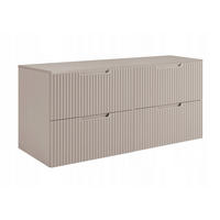 WASCHBECKUNTERSCHRANK VENA 120 cm mit Arbeitsplatte Farbe: Kaschmir gerillte Vorderseite Kaschmir - Kaschmir, Holzwerkstoff (120/58/46cm) - Rodan