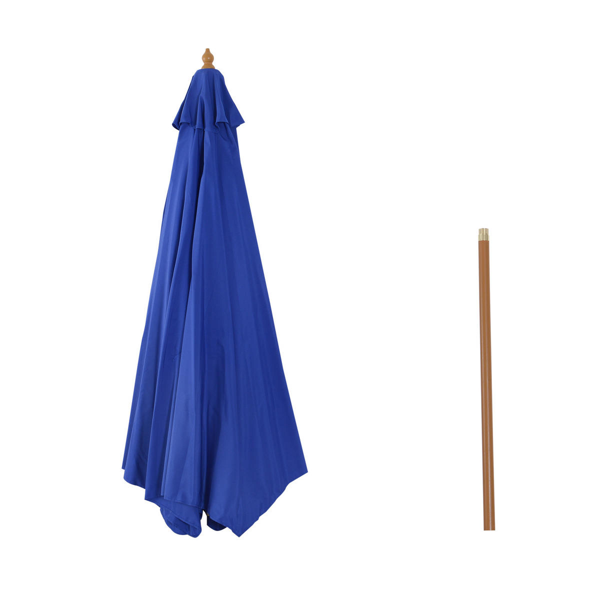 SONNENSCHIRM, Bambus, Polyester, Blau - Blau, Holz (300/300cm) - Outsunny