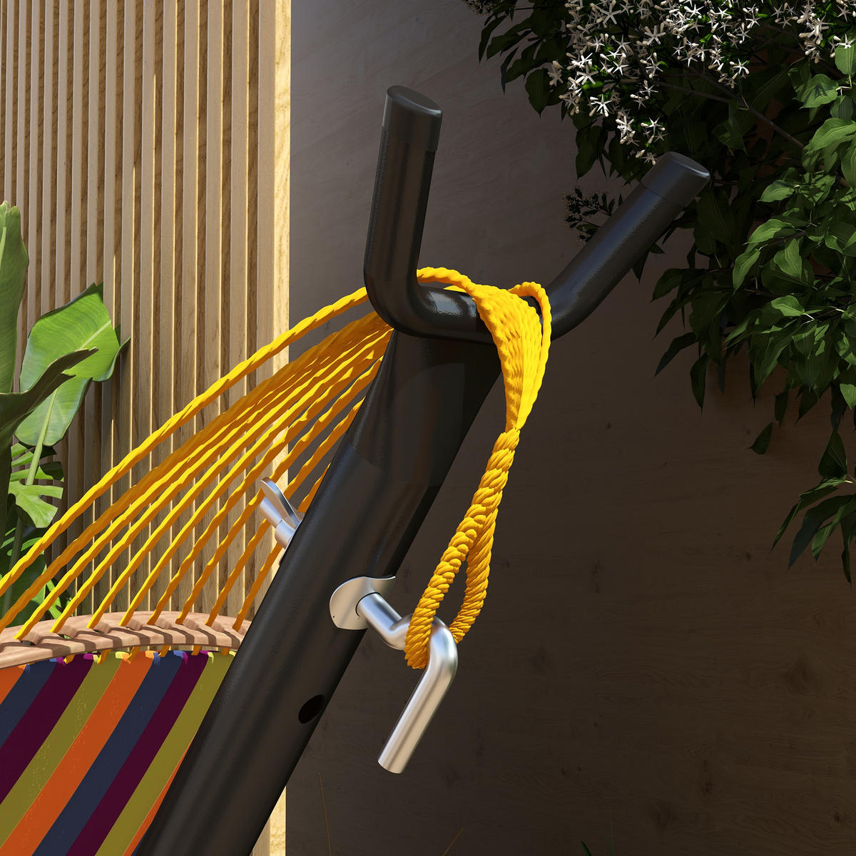 HÄNGEMATTENGESTELL, Stahl, Schwarz - Schwarz, Metall (285/125/110cm) - Outsunny