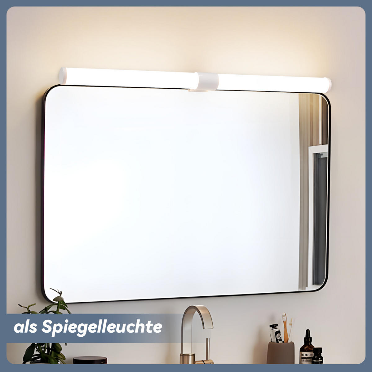 SPIEGELLEUCHTE Nyrvixk 5.2/3.2/60 cm - Weiß, Kunststoff (60/5.2/3.2cm) - ZMH