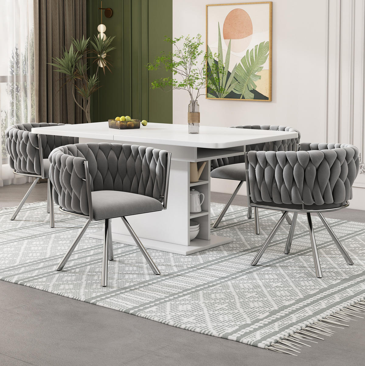 ESSZIMMERSTUHL 2er-Set Grau mit 360°-Drehfunktion - Grau, Metall (59/72/54cm) - MIVRAY