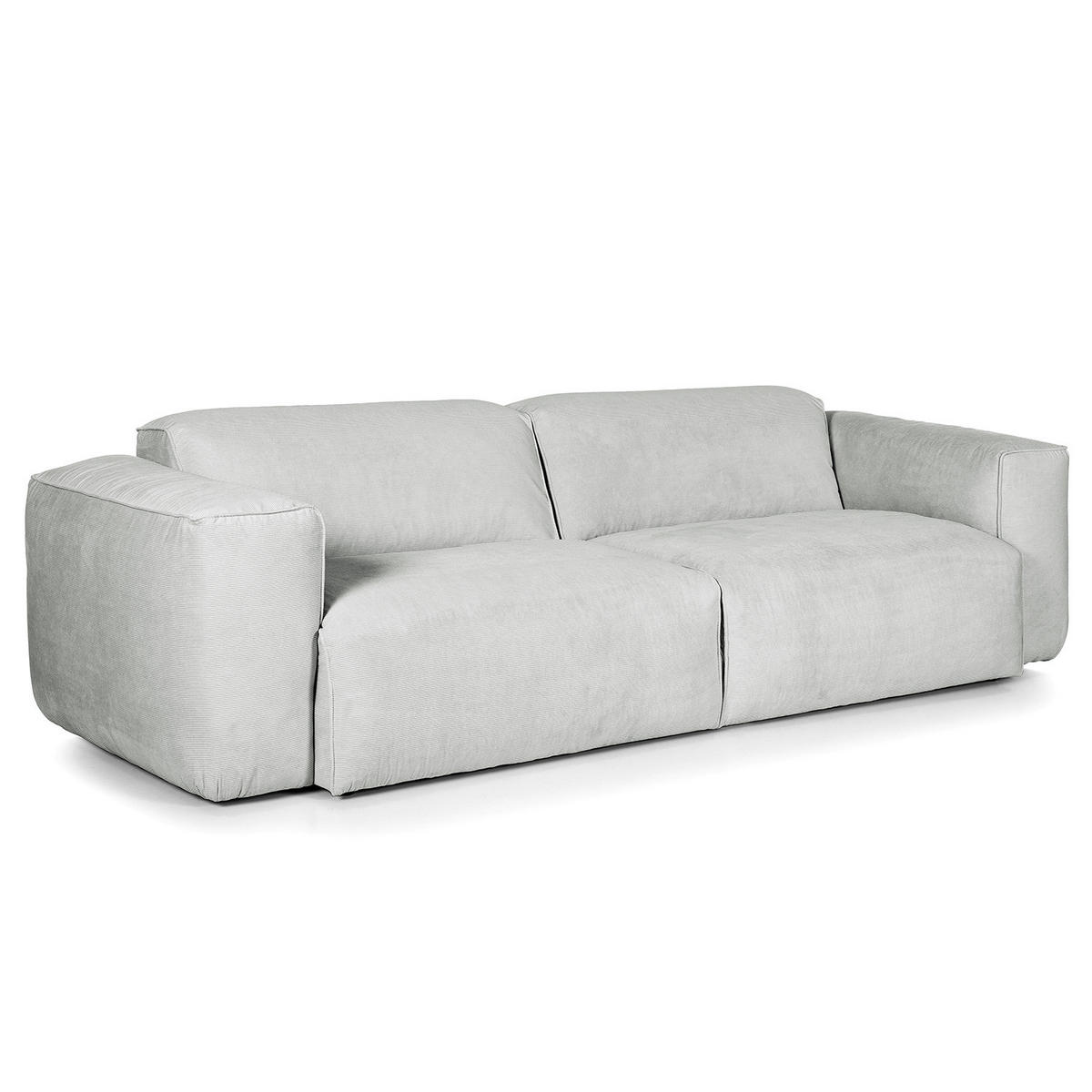 3-SITZER SOFA - Schwarz/Grau, Kunststoff/Textil (251/71/102cm) - home24