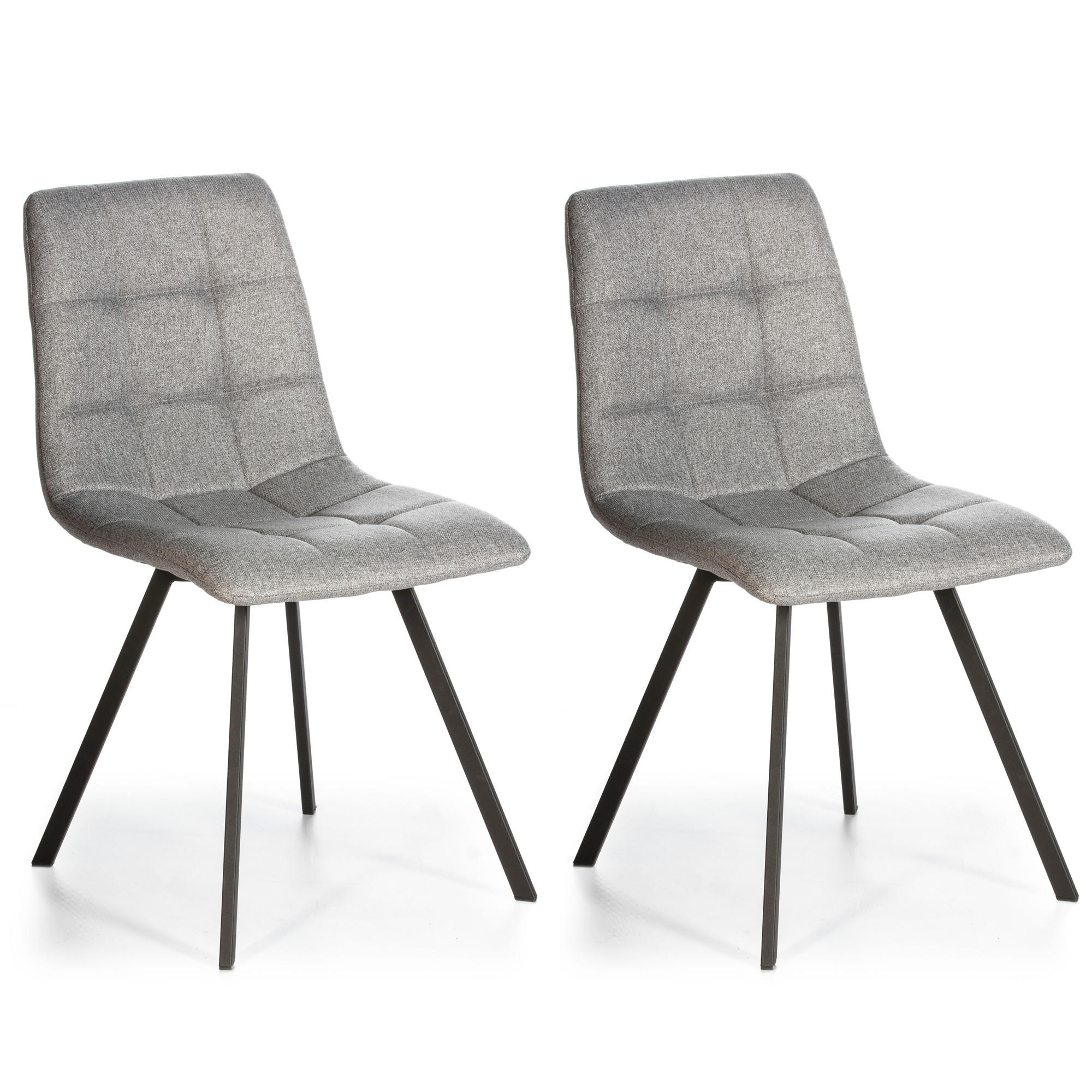 STUHL 2er-Set Mila hellgrauem - Hellgrau, Textil/Metall (46/90/58cm) - VS Venta-stock