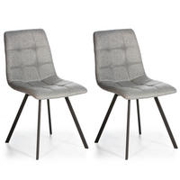 STUHL 2er-Set Mila hellgrauem - Hellgrau, Textil/Metall (46/90/58cm) - VS Venta-stock