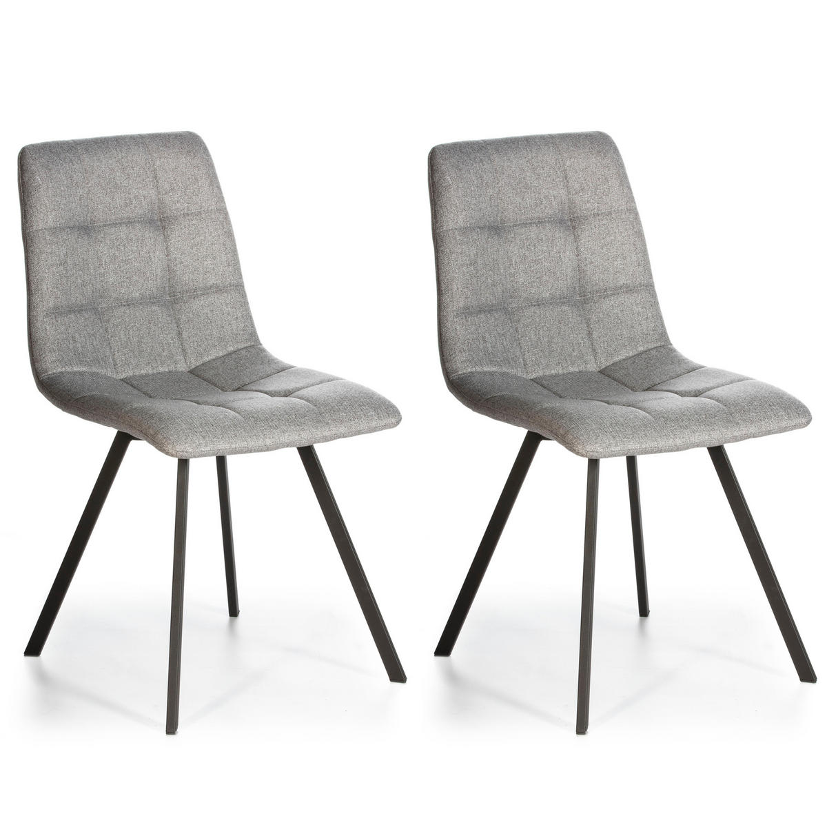 STUHL 2er-Set Mila hellgrauem - Hellgrau, Textil/Metall (46/90/58cm) - VS Venta-stock