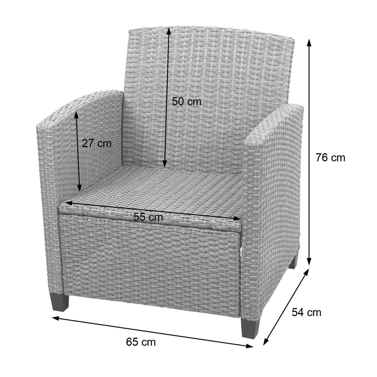 GARTEN-GARNITUR XXL mit Kissen Grau-Braun - Grau, Textil - PROREGAL