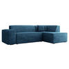 ECKSOFA Lordin Cord, Seite: Rechts - Blau/Schwarz, Holz/Textil (267/205cm) - MIRJAN24