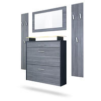 GARDEROBE Malea Fronten in Avola-Anthrazit - Anthrazit, Holzwerkstoff (180/180/23cm) - Vladon