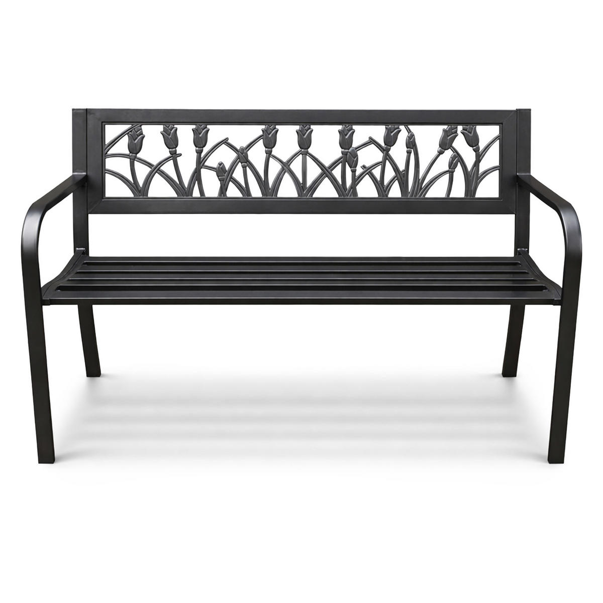 GARTENBANK LISSA Schwarz 124 x 75 x 50 cm - Schwarz, Metall (124/75/50cm) - Akord