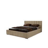 POLSTERBETT Nero 200x200 cm, Doppelbett mit Bettkasten und Lattenrost aus Holz, Velourstoff: Hellbraun - Hellbraun, Holz/Kunststoff (200/200cm) - Marpur