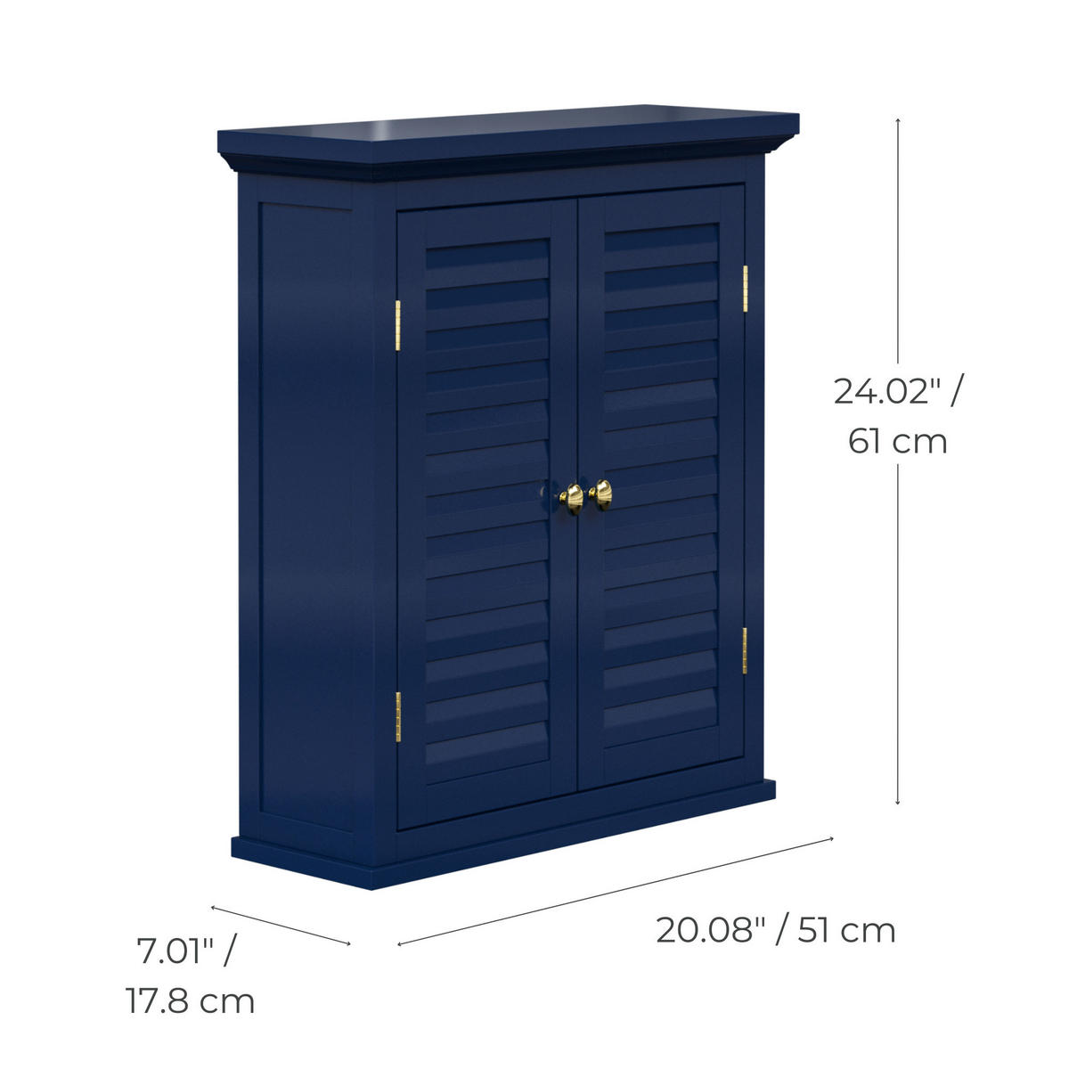 HÄNGESCHRANK 51/61/17 cm - Blau, Holzwerkstoff (51/61/17.8cm) - Teamson Home