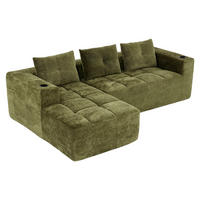 ECKSOFA DE-35203 mit 3 Kissen Grün - Grün, Textil (163/258cm) - ComfortXL
