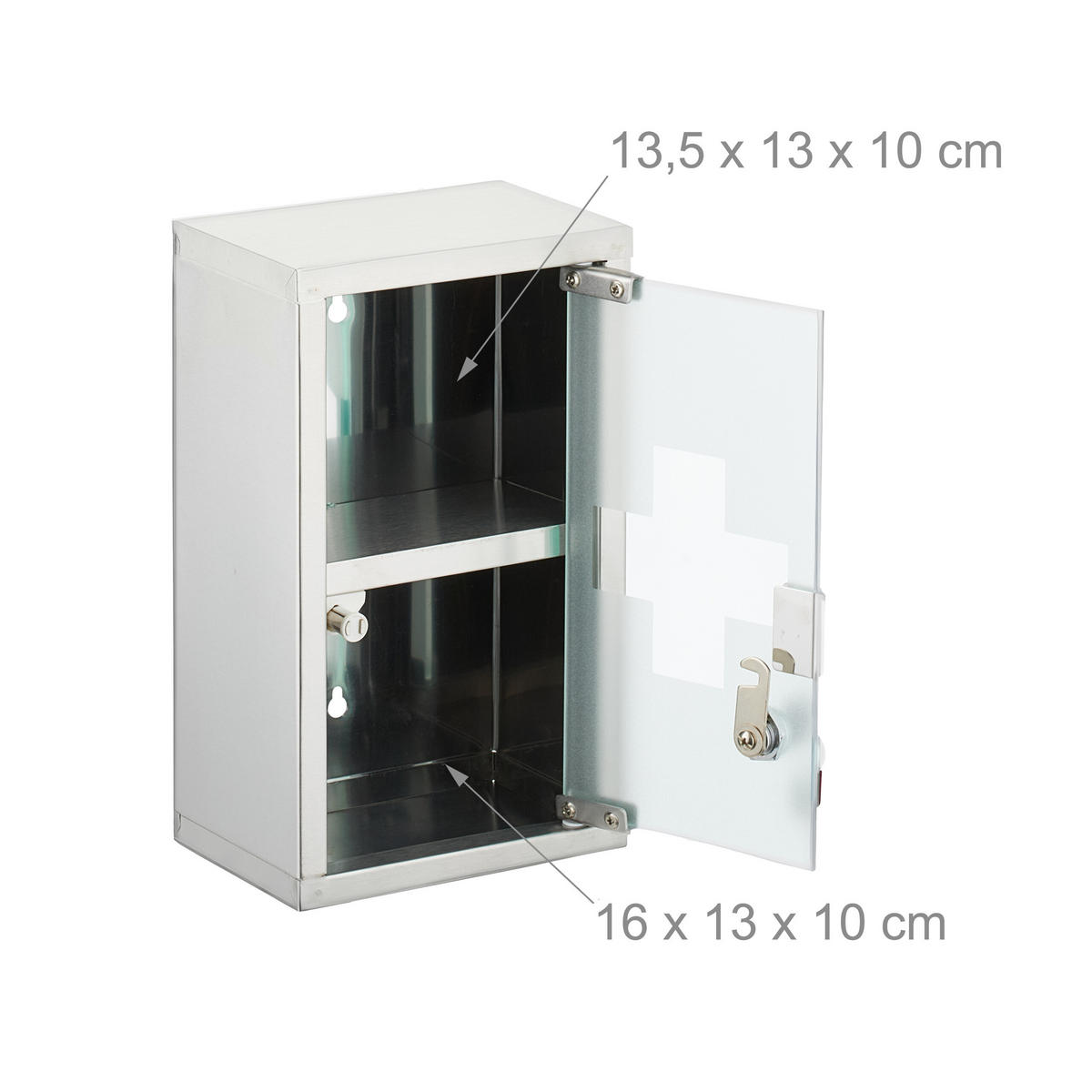 MEDIZINSCHRANK - Multicolor, Glas/Metall (18/30/12cm) - Relaxdays