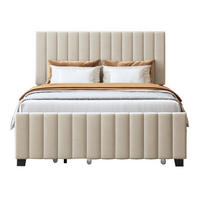 POLSTERBETT 140/190 cm mit Ausziehbett und zwei Schubladen in Beige - Beige, Textil (140/190cm) - OKWISH