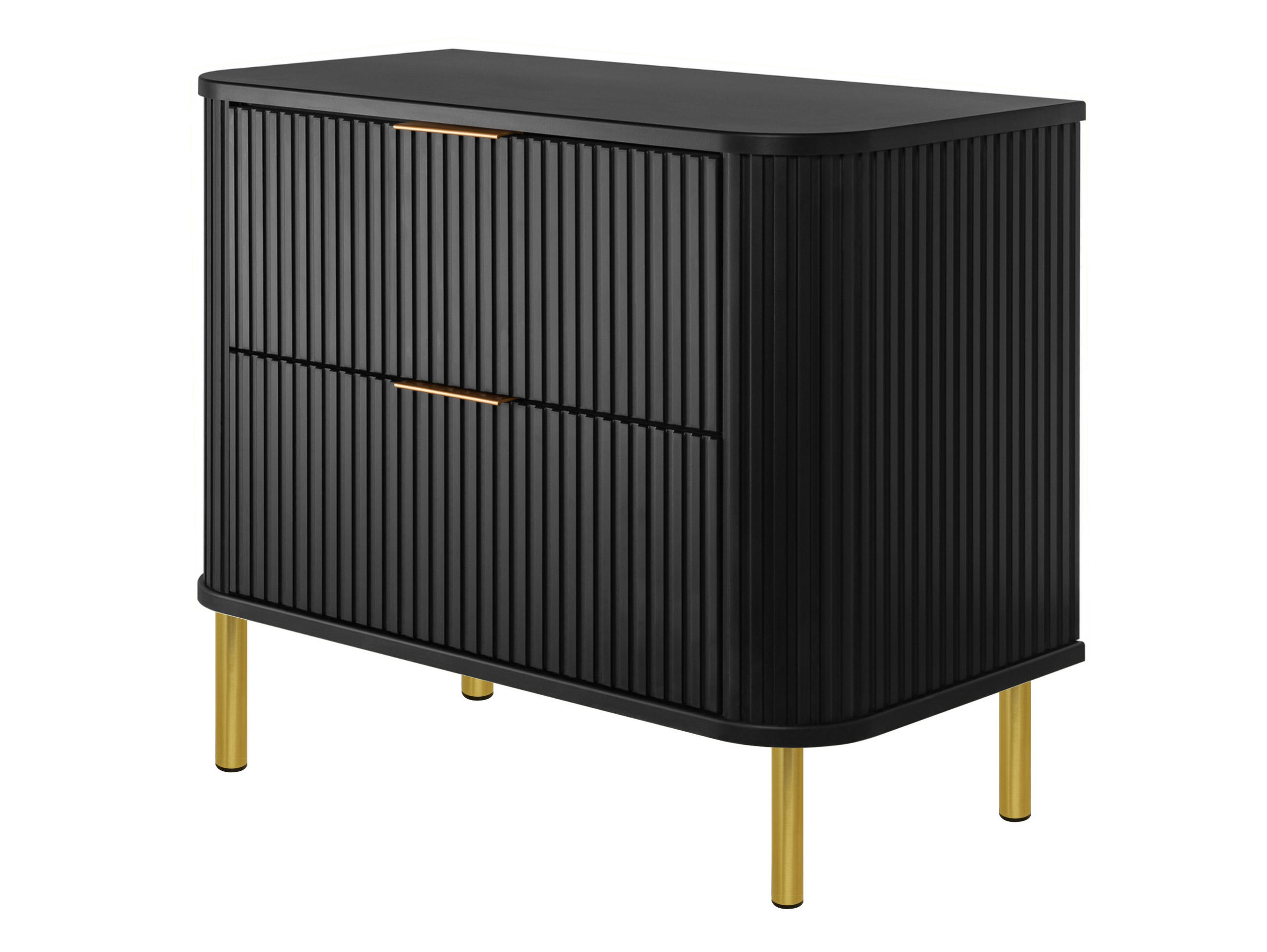 BADEZIMMERSCHRANK : Farbe Schwarz, Griff gold, Füße gold, 80 x 41,5 x 66,7 cm - Goldfarben/Schwarz, Holzwerkstoff (80/66.7/41.5cm) - 3XE LIVING