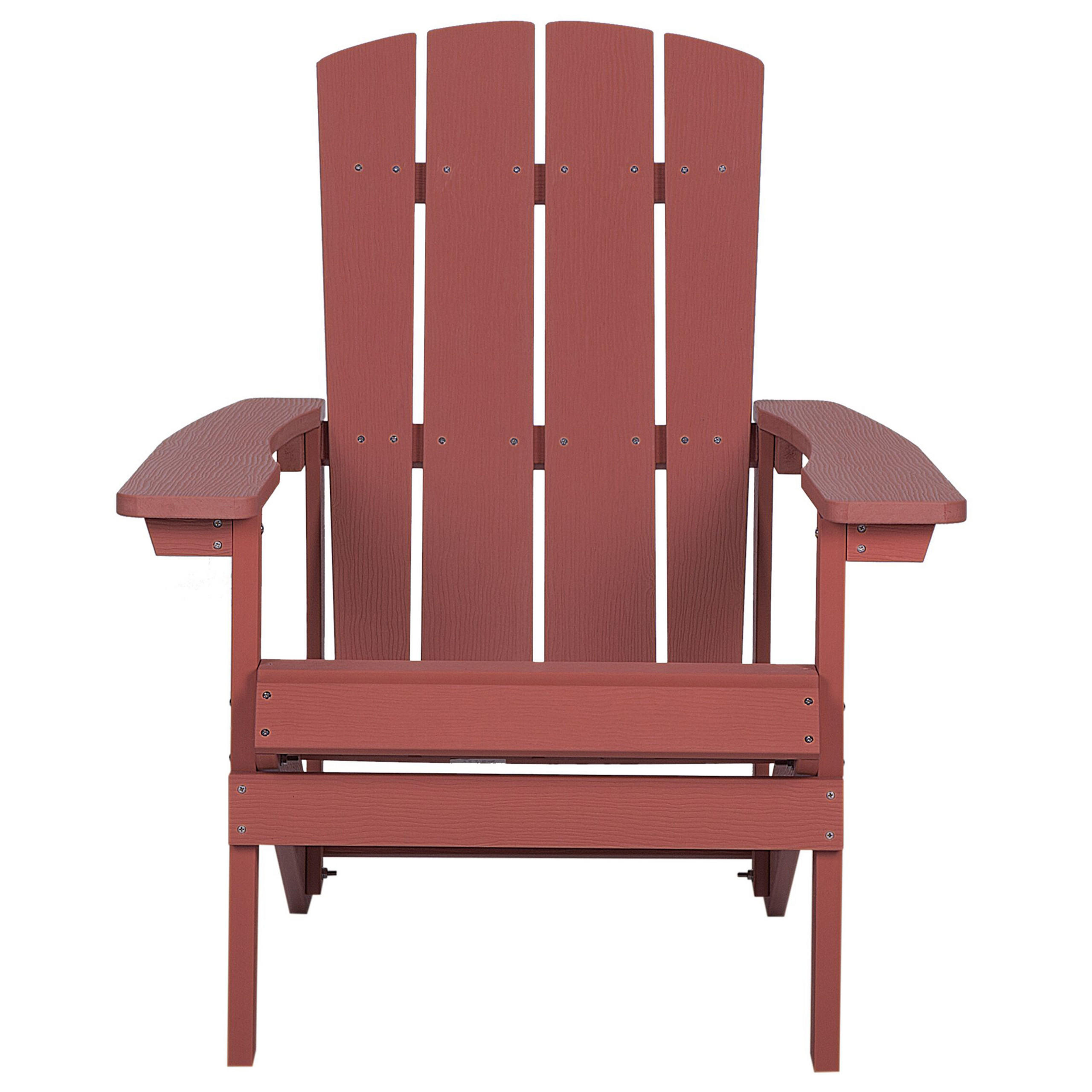 GARTENSTUHL Kunstholz rot Adirondack - Rot, Kunststoff (75/88/88cm) - Beliani