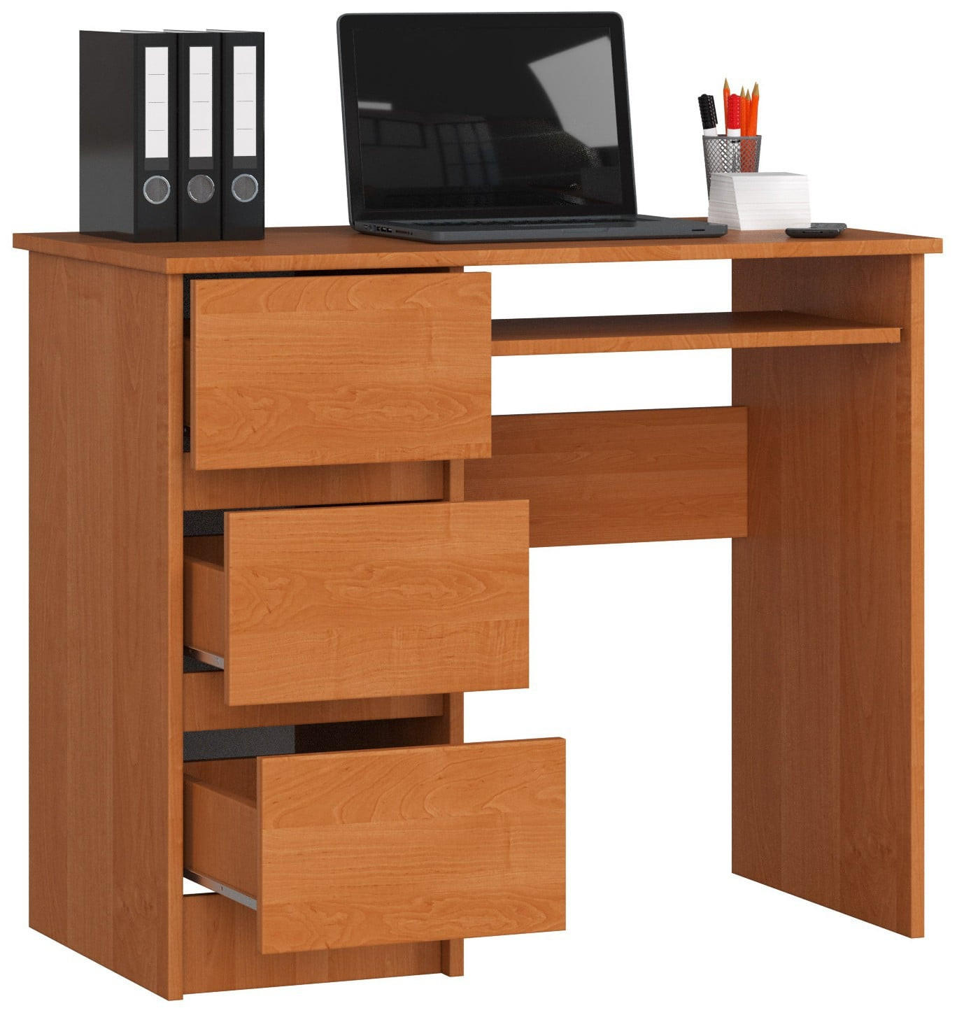 SCHREIBTISCH Links 3 Schubladen, Erle, 90x50x77 cm - Erlefarben, Holz (50/90/77cm) - Milordbikes