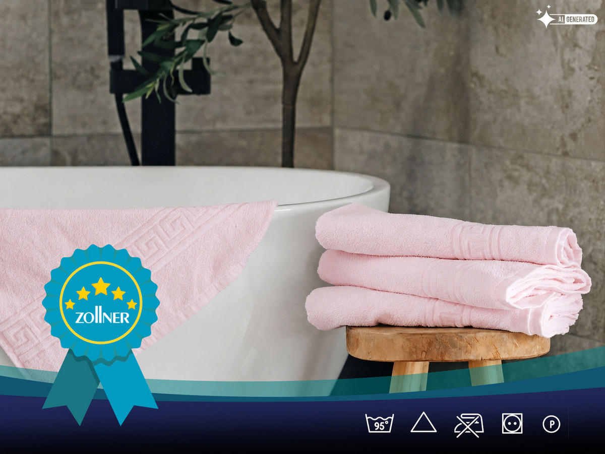 DUSCHTÜCHER, 5er-Set, 70x140 cm, 80% Baumwolle, 20% Polyester, Rosa - Rosa, Naturmaterialien (70/140cm) - Zollner