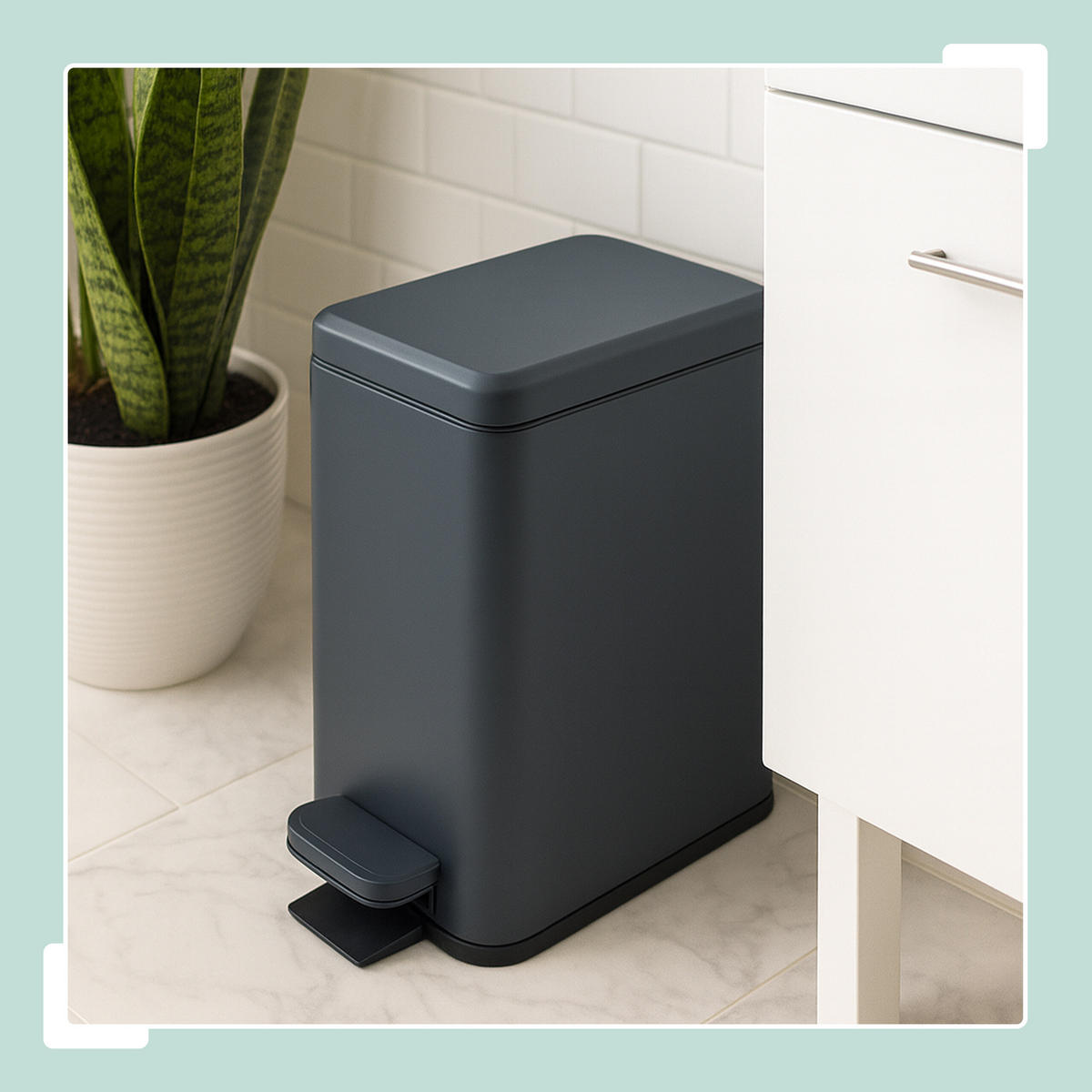 MÜLLEIMER - Grau, Kunststoff/Metall (16/36/30cm) - Relaxdays