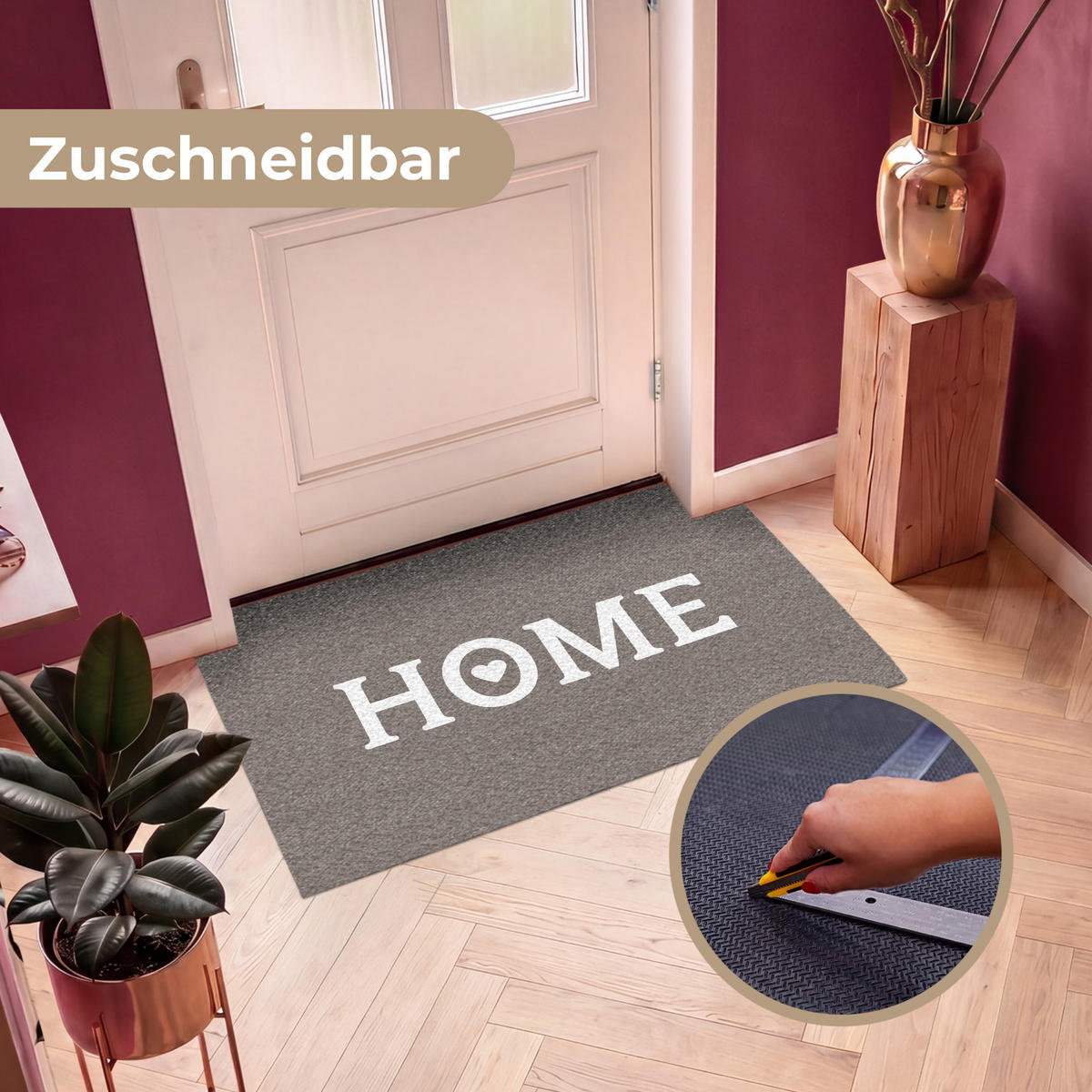 ROHOŽKA Home - Text - Taupe 120x80 cm - šedohnědá, textil/umělá hmota (120/0.4cm) - MuchoWow