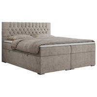 BOXBETT PERA 180/200 Beige Struktur - H4 - Beige, Holz/Textil (180/200cm) - MKS