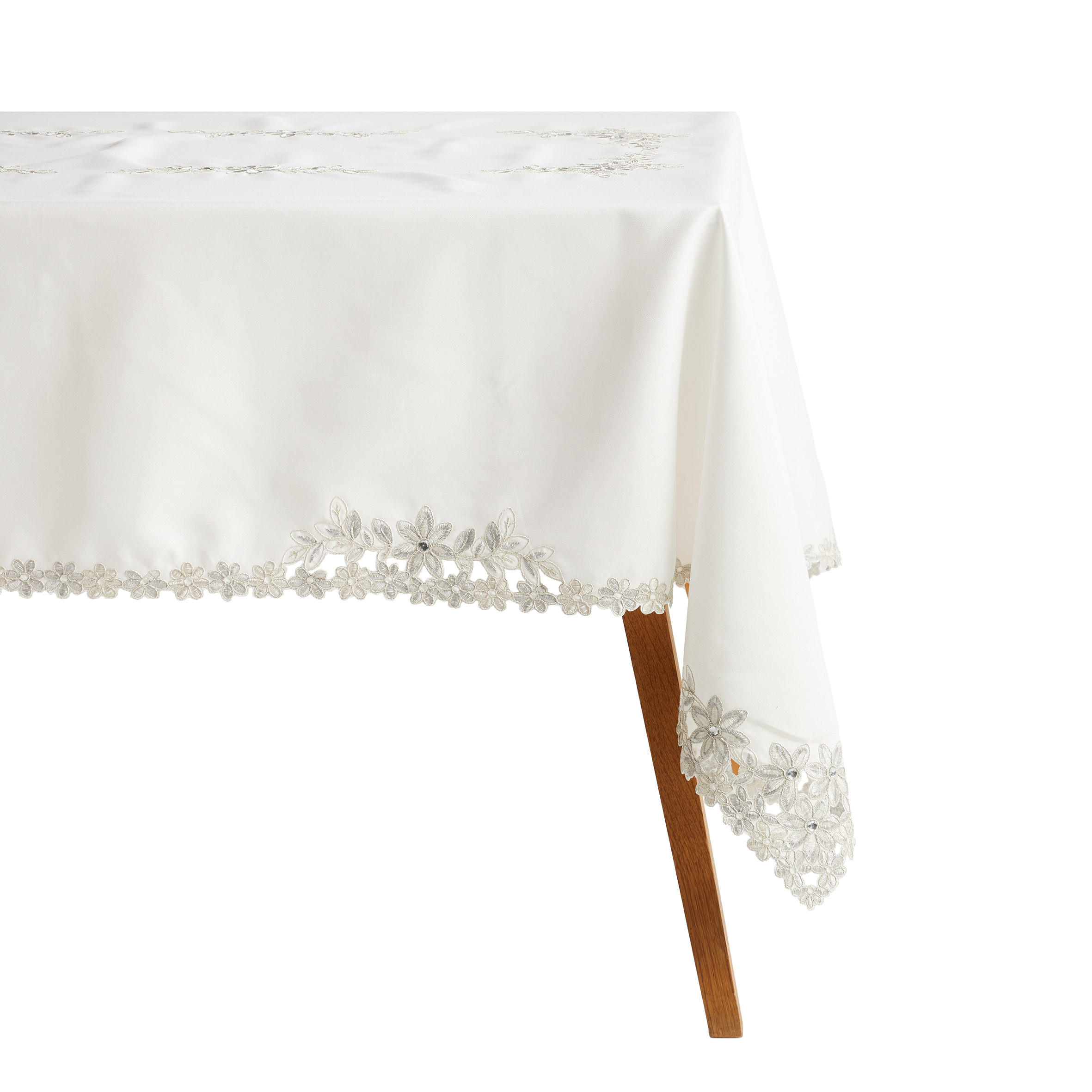 TISCHDECKE Adelaida2 - Weiß, Textil (220/150/1cm) - home&you