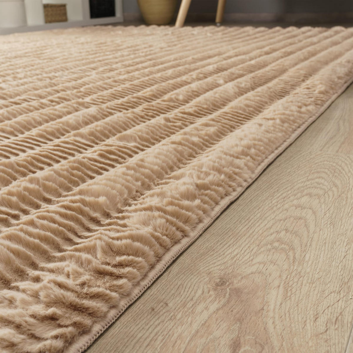 HOCHFLORTEPPICH Rauten Beige 120 x 160 cm - Beige, Kunststoff (120/160cm) - TT Home