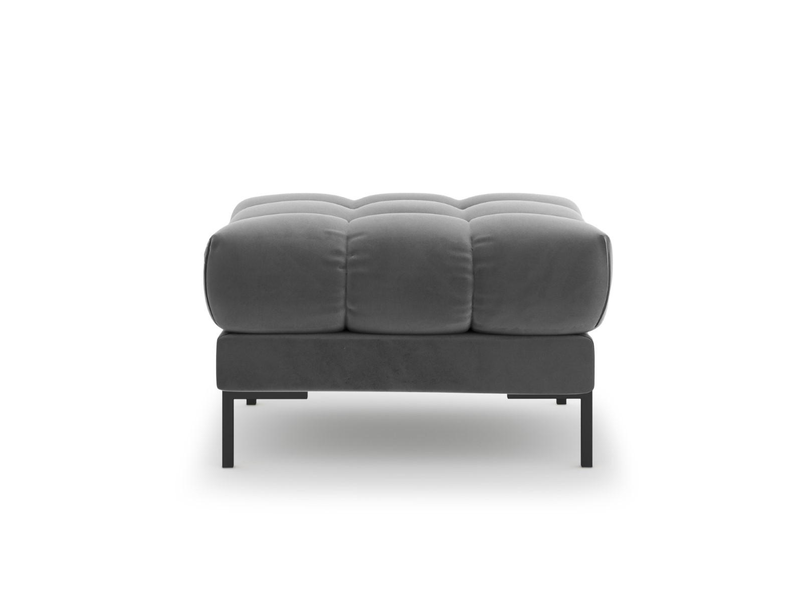 POUF Mamaia aus Samt hellgrau - Hellgrau, Textil (60/41/60cm) - Micadoni