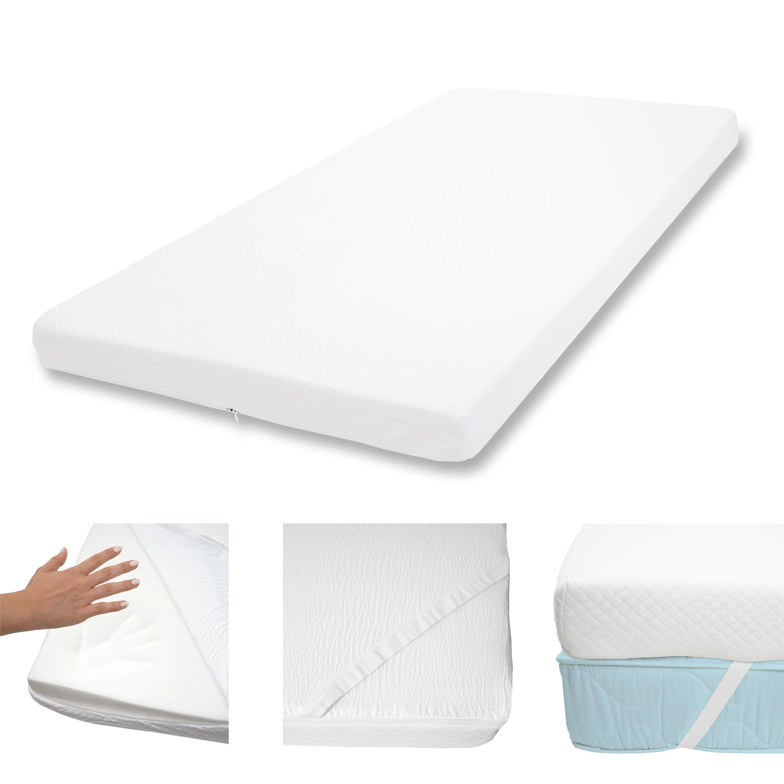 MCW MEMORYFOAM-MATRATZENTOPPER Weiß 90cm × 200cm × 10cm