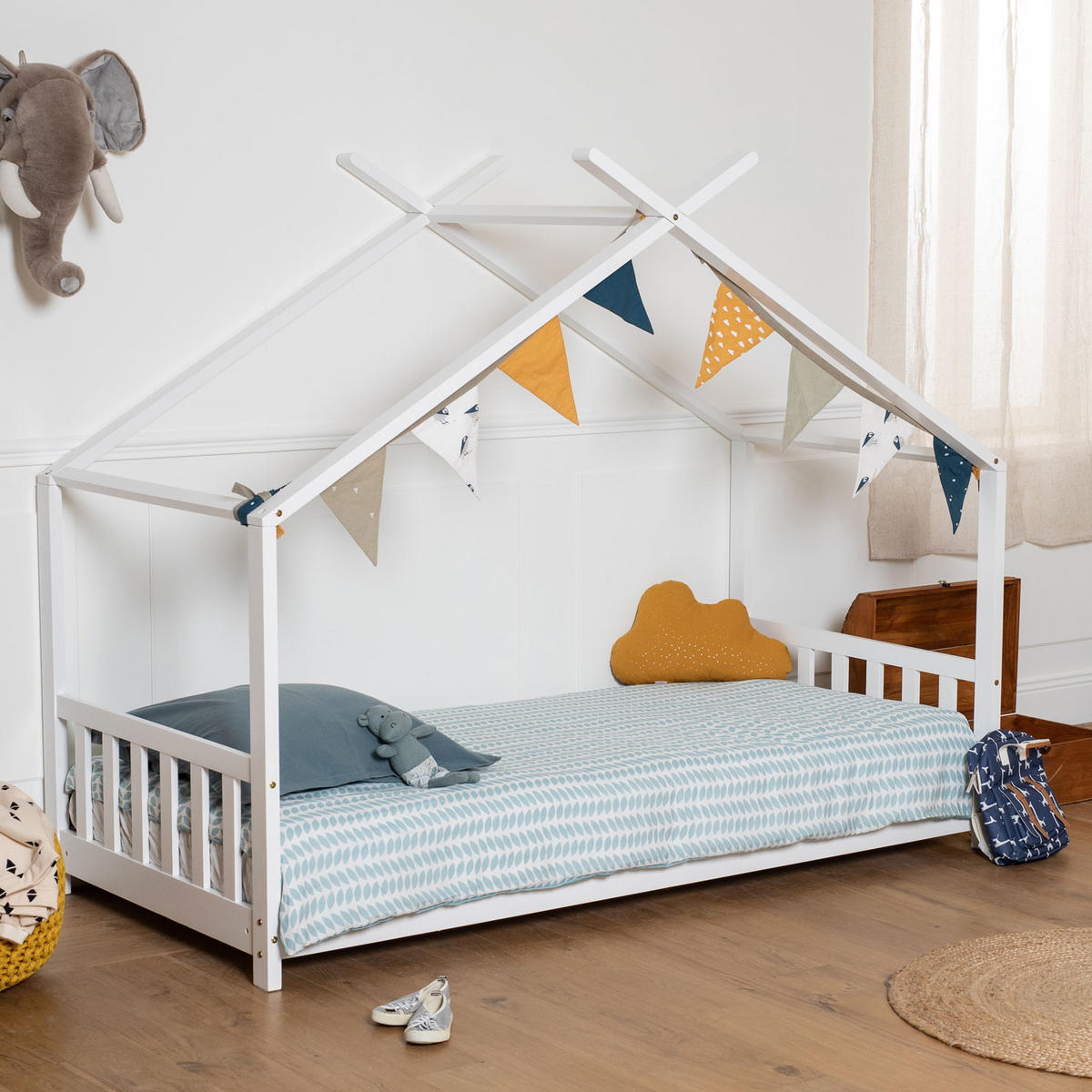 KINDERBETT Gaspard Weiß 190/90 cm - Weiß, Holz - Happy Garden