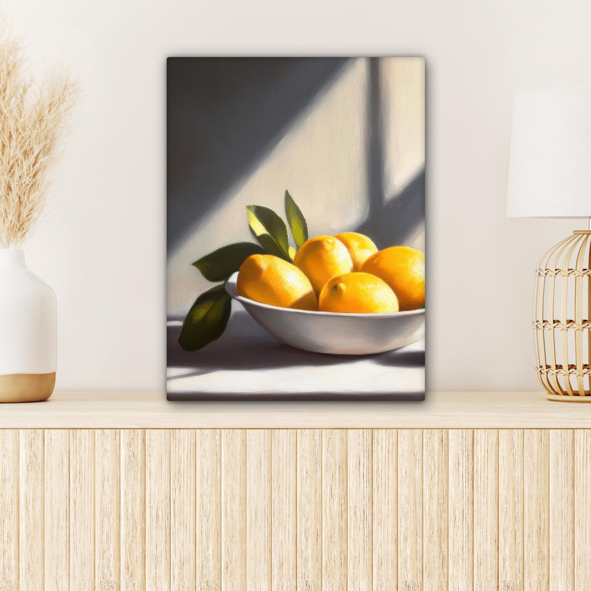 LEINWANDBILD Zitronen - Stilleben - Gelb 30x40 cm - Gelb, Textil (30/40cm) - MuchoWow