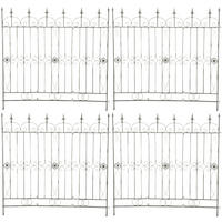 GARTENZAUN 4er Set Metall antik-grün - Grün, Metall (124/116cm) - CLP