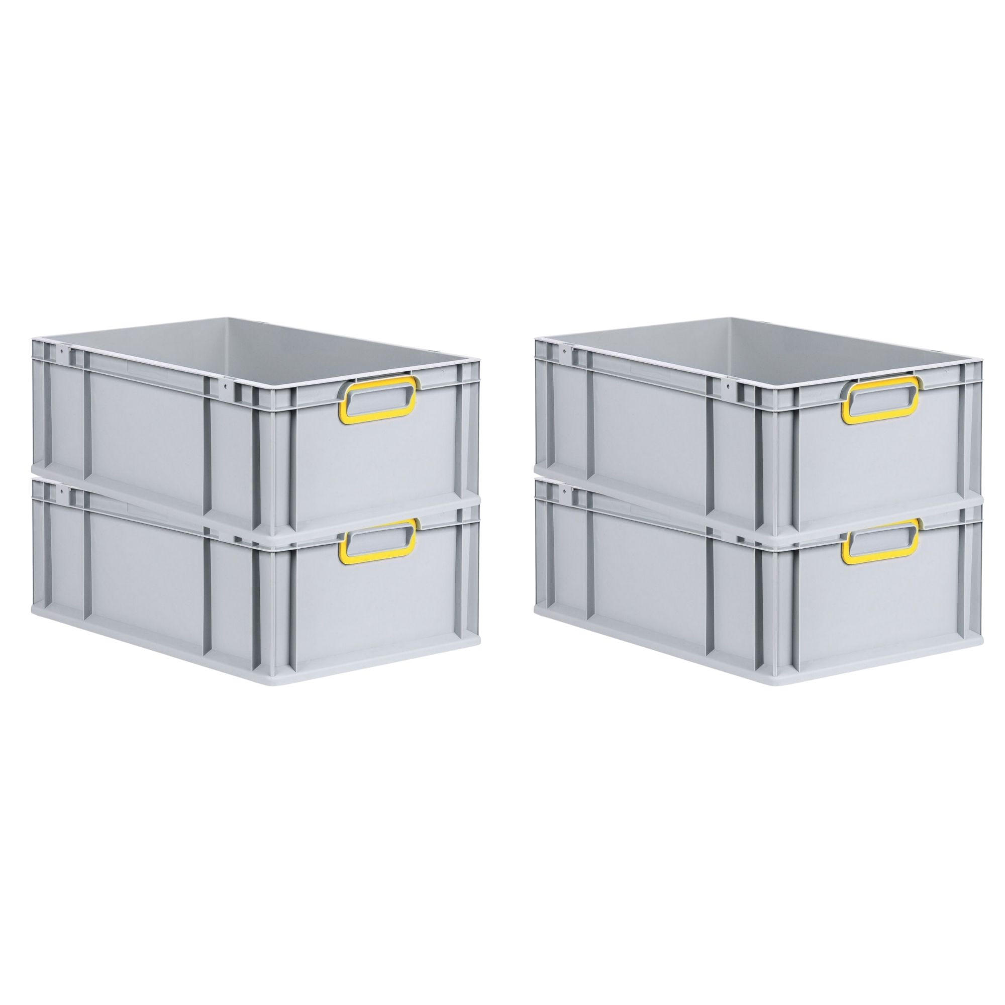 EUROBOX 4x Nextgen Color 22x40x60cm 44 Liter Griffe Gelb Geschlossen - Gelb, Kunststoff (40/17/60cm) - PROREGAL