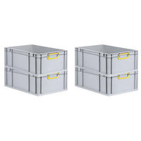 EUROBOX 4x Nextgen Color 22x40x60cm 44 Liter Griffe Gelb Geschlossen - Gelb, Kunststoff (40/17/60cm) - PROREGAL