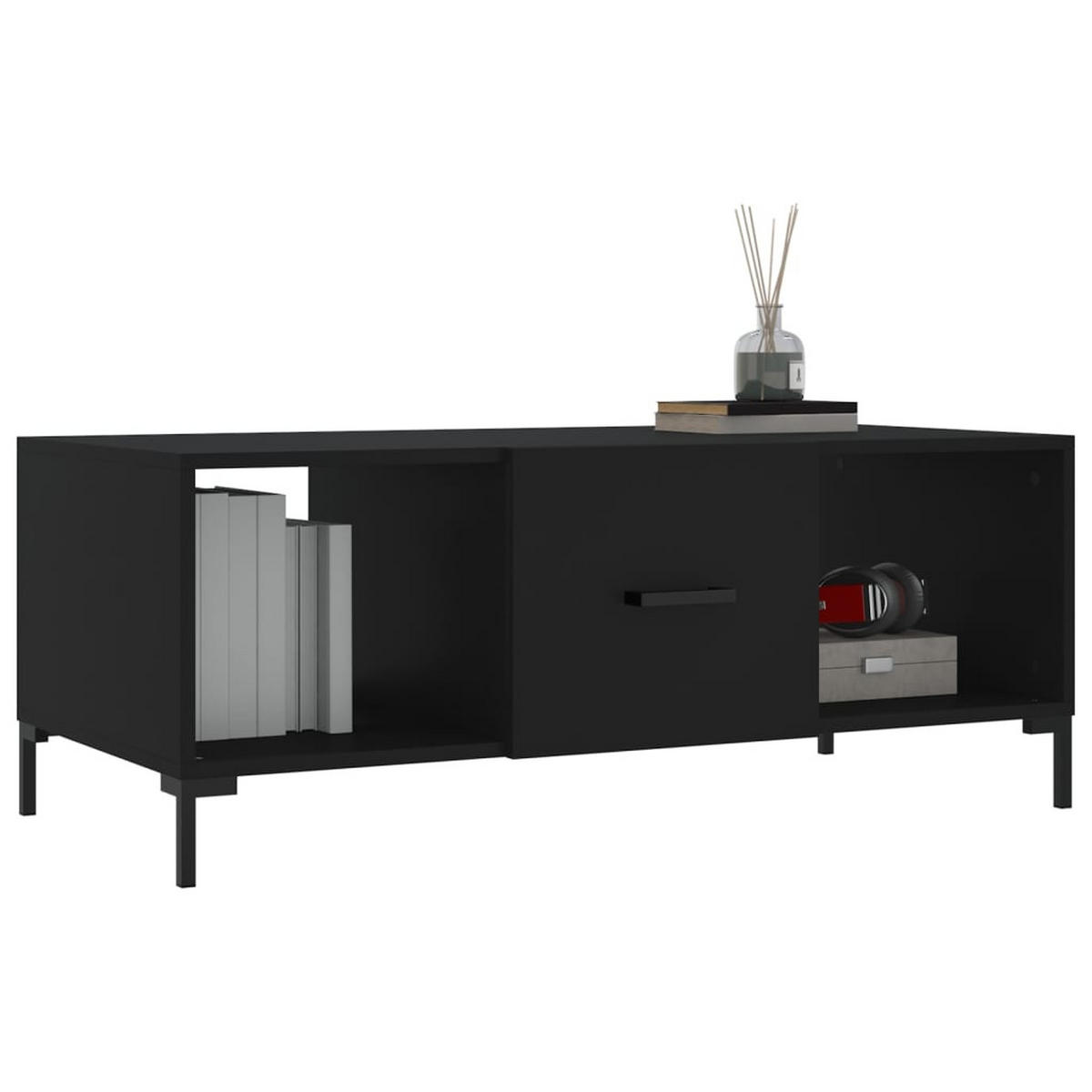COUCHTISCH Schwarz 102x50x40 cm Holzwerkstoff - Schwarz, Holzwerkstoff (102/50/40cm) - furnicato