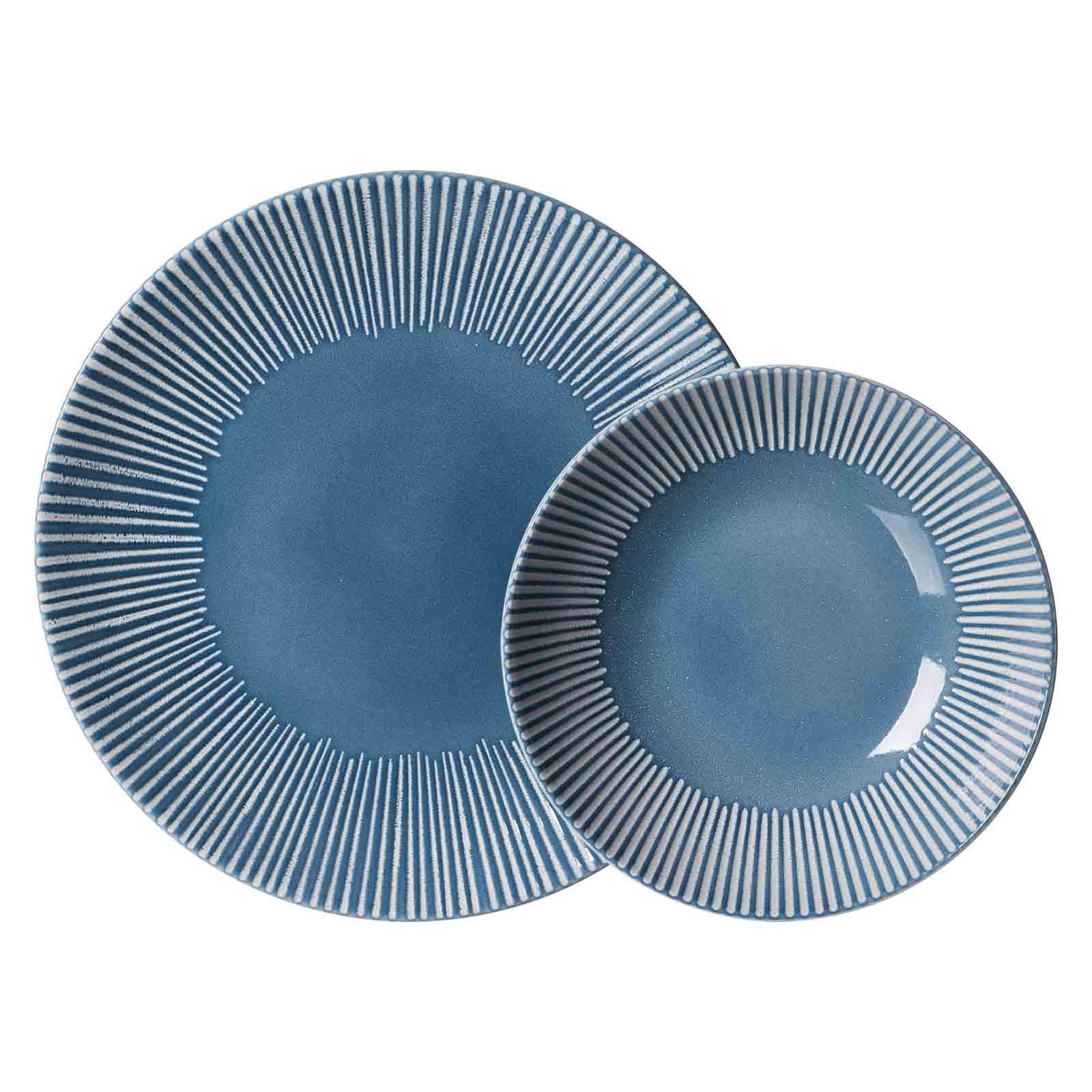 TAFELSERVICE Banda Blau 12er Set - Blau, Keramik (2/2/2cm) - Ritzenhoff Breker