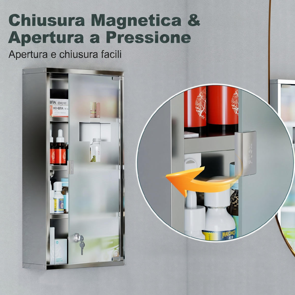 MEDIZINSCHRANK Transparent 1 Stück - Beige, Kunststoff (30/60/12cm) - GiPP