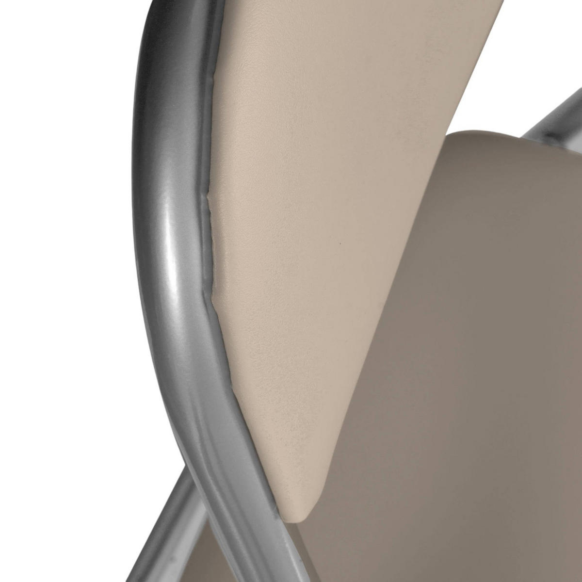 KLAPPSTUHL 4er Set in Metall Beige 47x43h79.5 - Grau, Metall (43/79.5/47cm) - DMORA