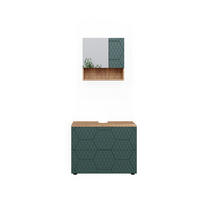 BADMÖBEL-SET Irma Grün 2 Teile - Honigeiche/Grün, Holzwerkstoff (80/58.6/41cm) - Vicco