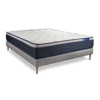BETT Actimemo max Memory-Schaum 140 x 200 cm h3 - Kit Bettgestell Grau - Beige/Grau, Holz (140/200cm) - ACTISOM