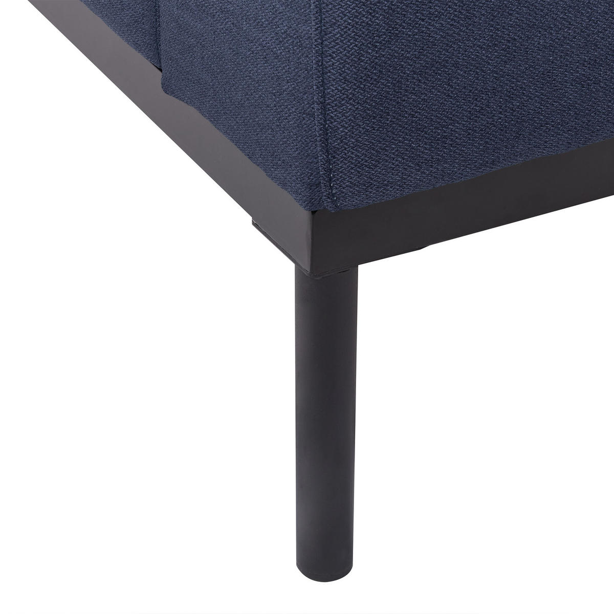 2-SITZER-SOFA Leinen dunkelblau Malmos - Blau/Schwarz, Textil (196/78/85cm) - Beliani