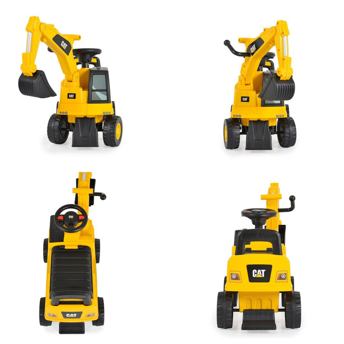 RUTSCHER Bagger CAT Excavator 662 gelb Excavator Schaufel, Staufach, Musik - Gelb, Kunststoff (85/27/47cm) - Moni