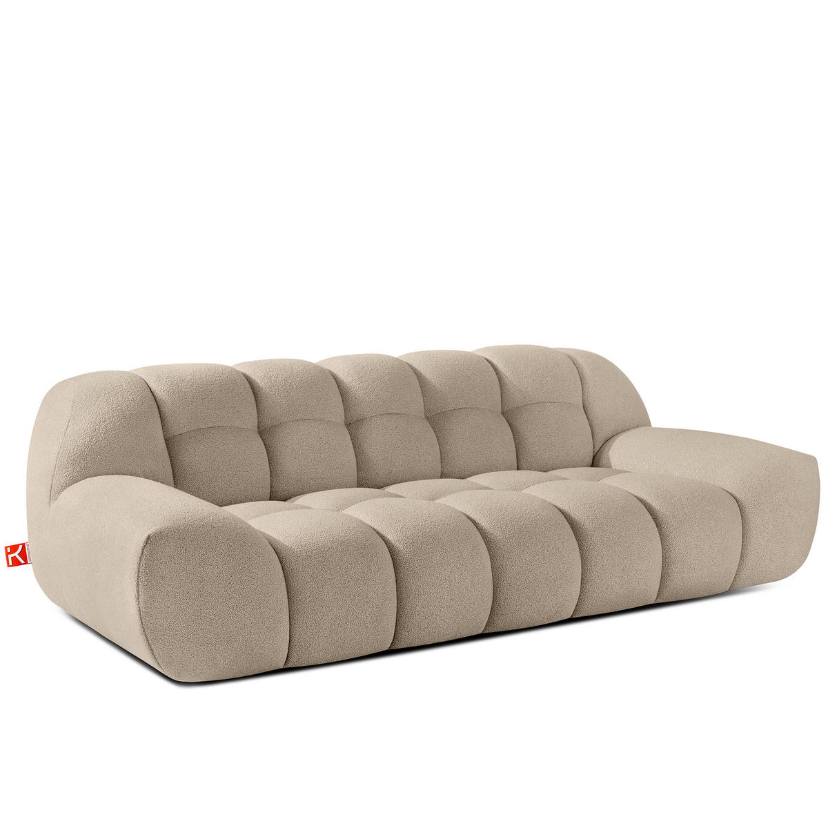 SITZGARNITUR VENA Bouclé, Beige - Beige, Holz/Textil (65/38/65cm) - KONSIMO®